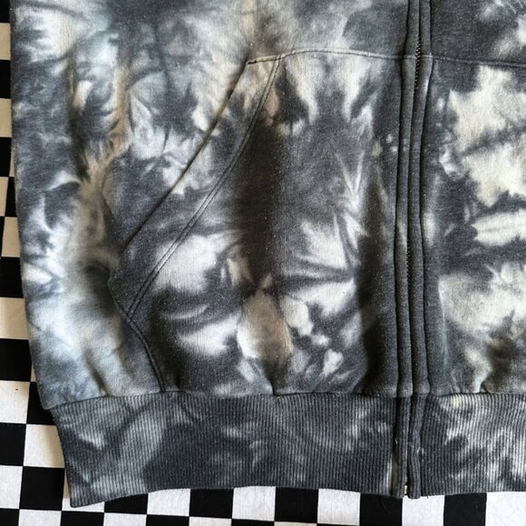 Navy Tie Dye Oversized Zip Up Hoodie - Picture 5 of 7